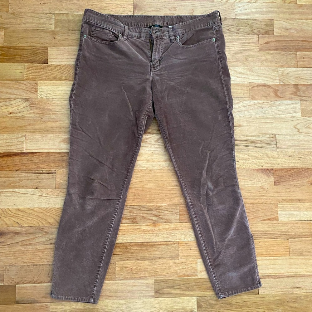 Mauve J.Crew Corduroy Toothpick Pants
